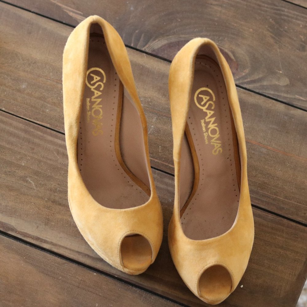 High Heels Suede Platform Stiletto Peep Toe